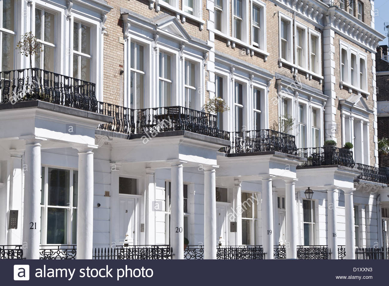 Victorian terraced houses in South Kensington London Stock Photo