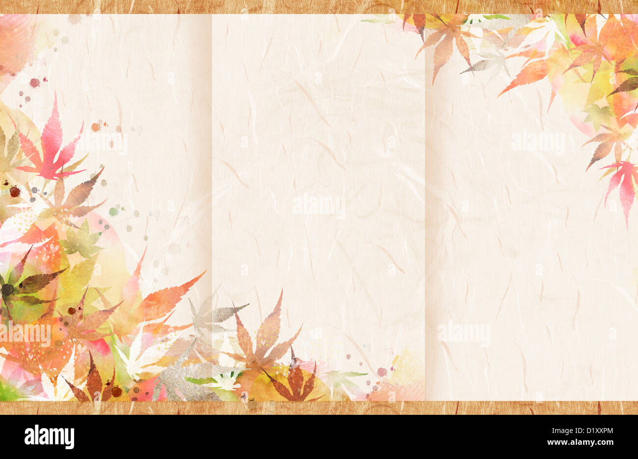flyer template design with maple leaves Stock Photo - Alamy