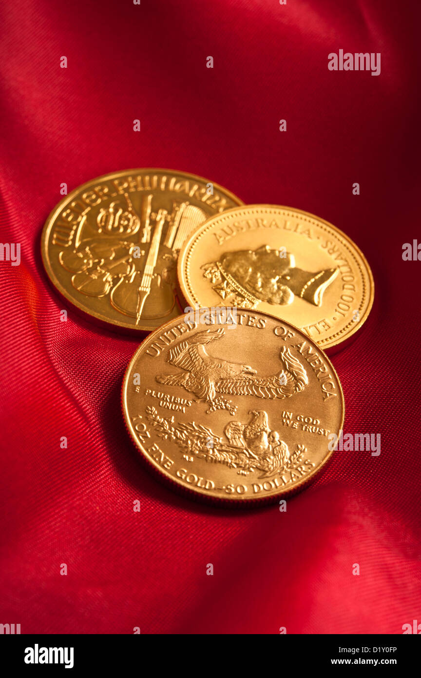 gold bullion coins Stock Photo Alamy