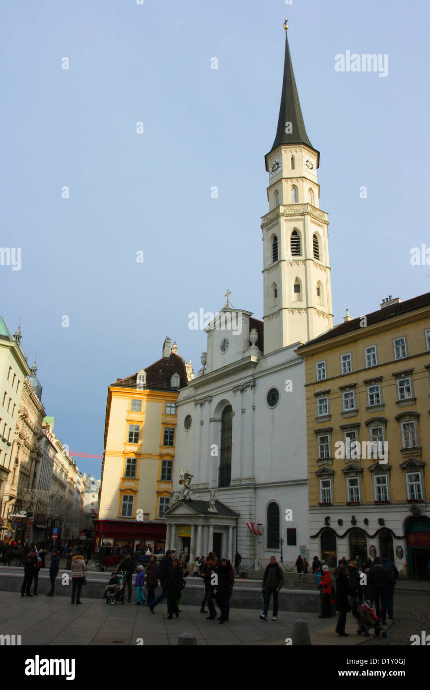 Michaelerkirche, Saint Michael Church. Michaelerplatz. Vienna. Austria Stock Photo