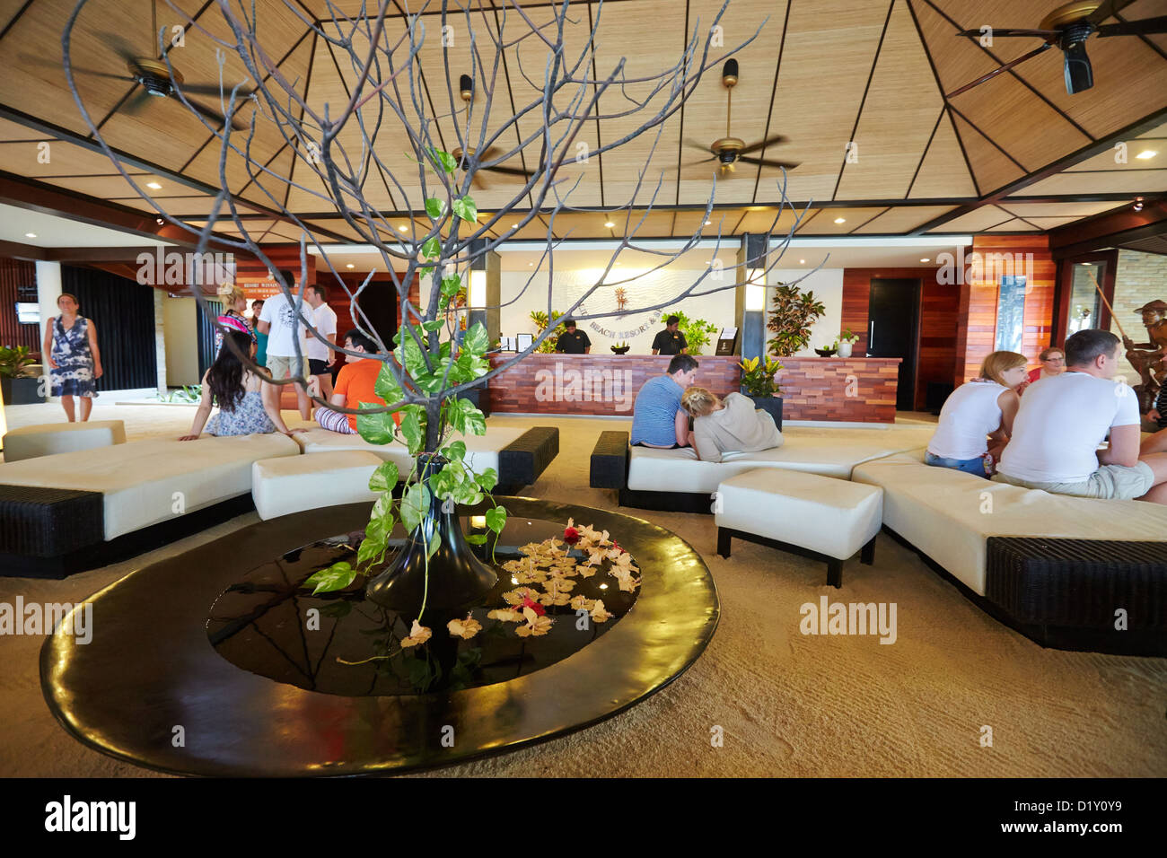 Reception area of Lily Beach resort in the Maldives Stock Photo Alamy