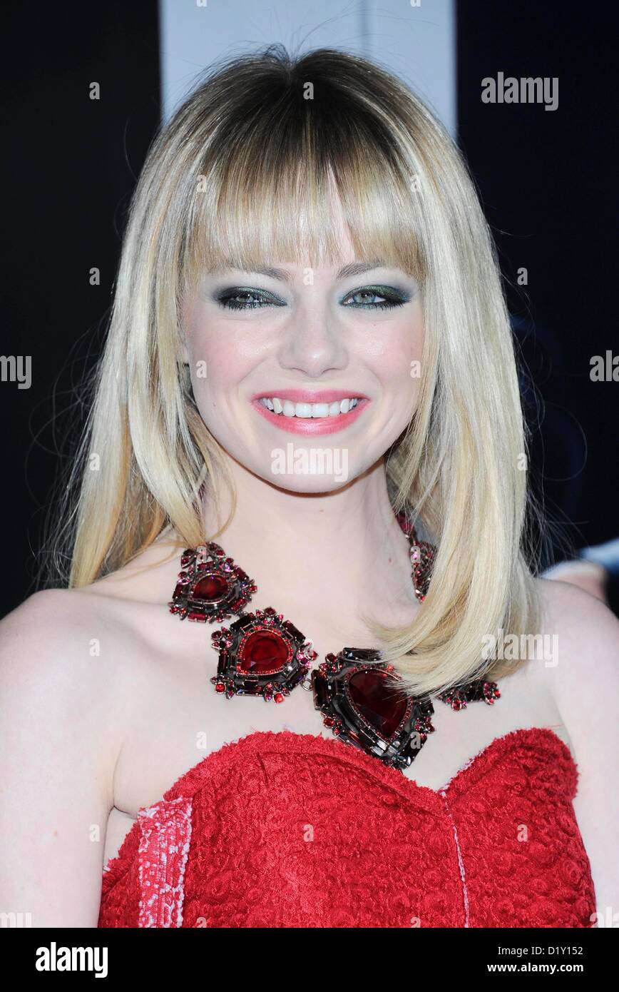 Actress Emma Stone arrives at the film premiere for 'Gangster Squad' at the Chinese Theatre in Hollywood, USA January 7th 2013 Stock Photo
