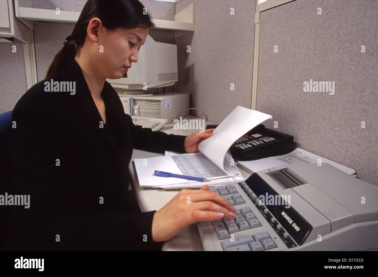 Asian American woman office worker Stock Photo