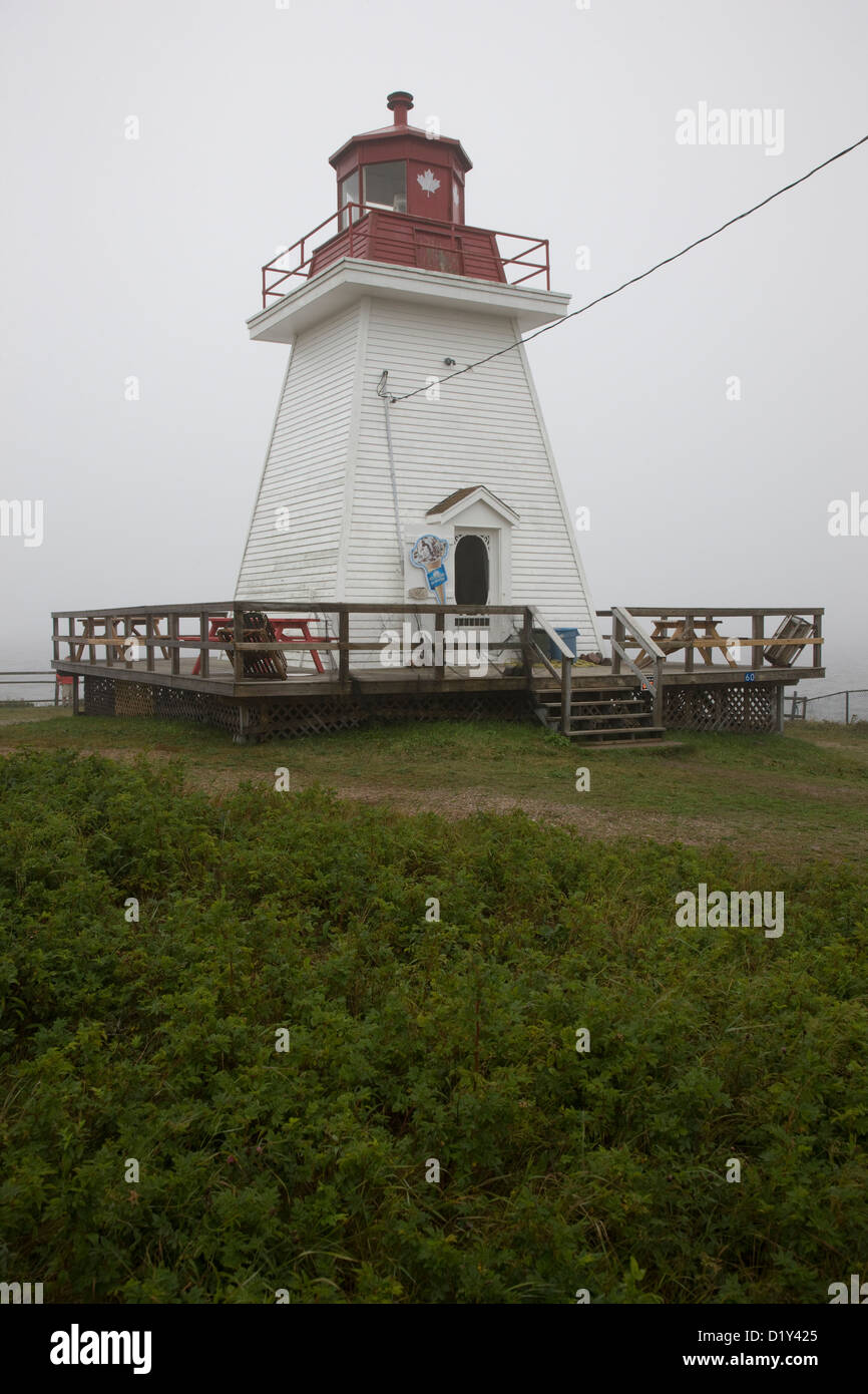 The lighthouse in Neil's Harbour, Cape Breton, Nova Scotia Stock Photo