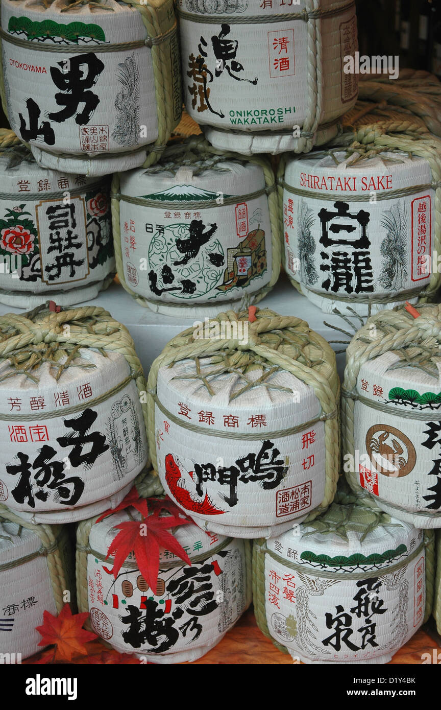 Japan, sake barrels Stock Photo Alamy