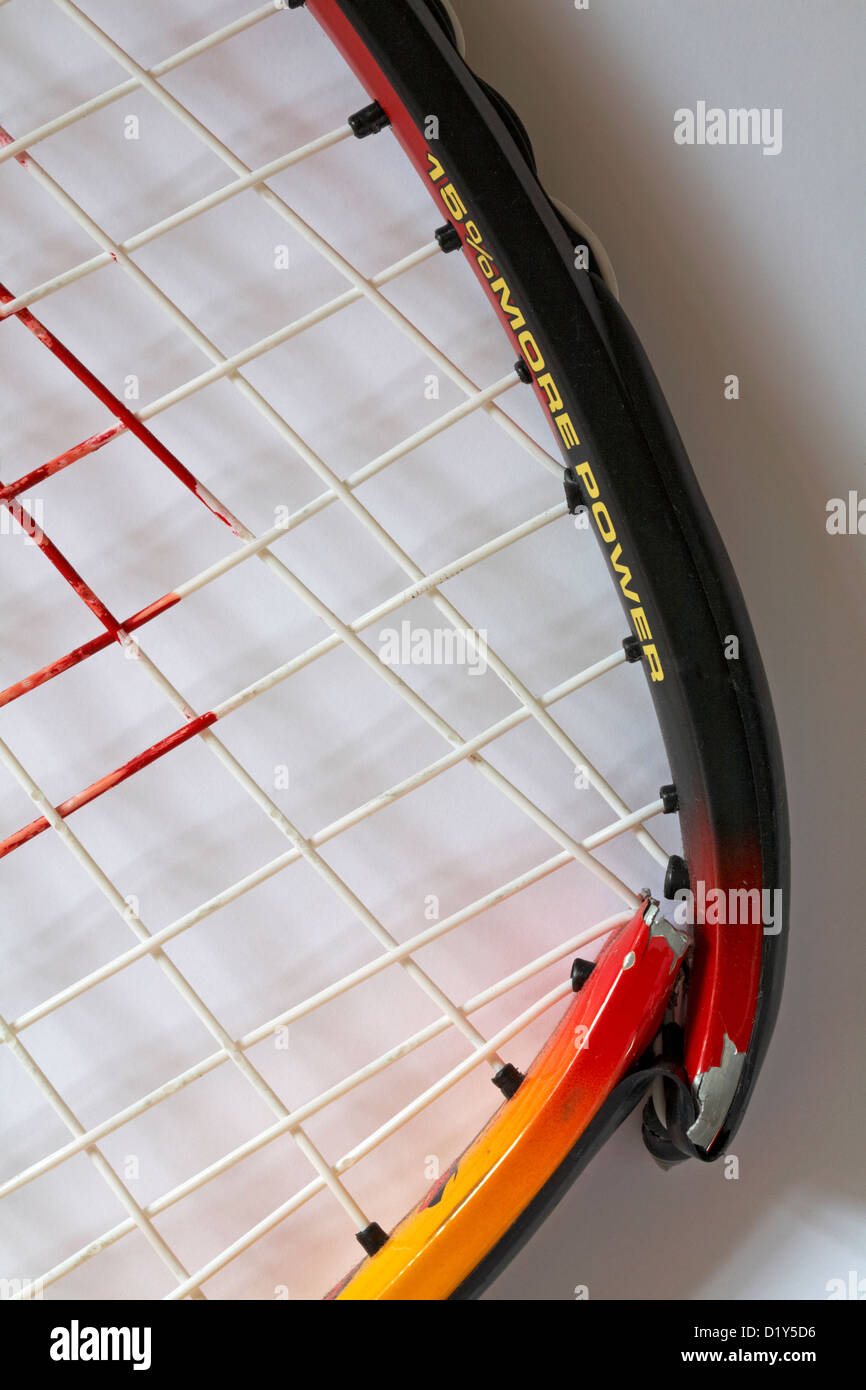 broken racquet set on white background Stock Photo Alamy