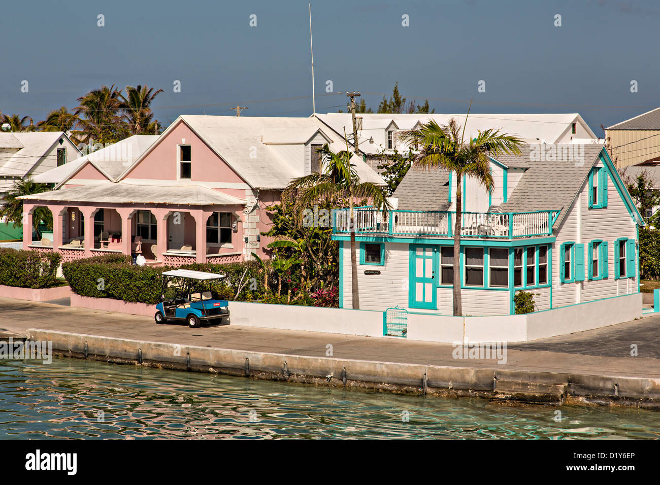 Homes at Spanish Wells, St Cay, Eleuthera, The Bahamas Stock