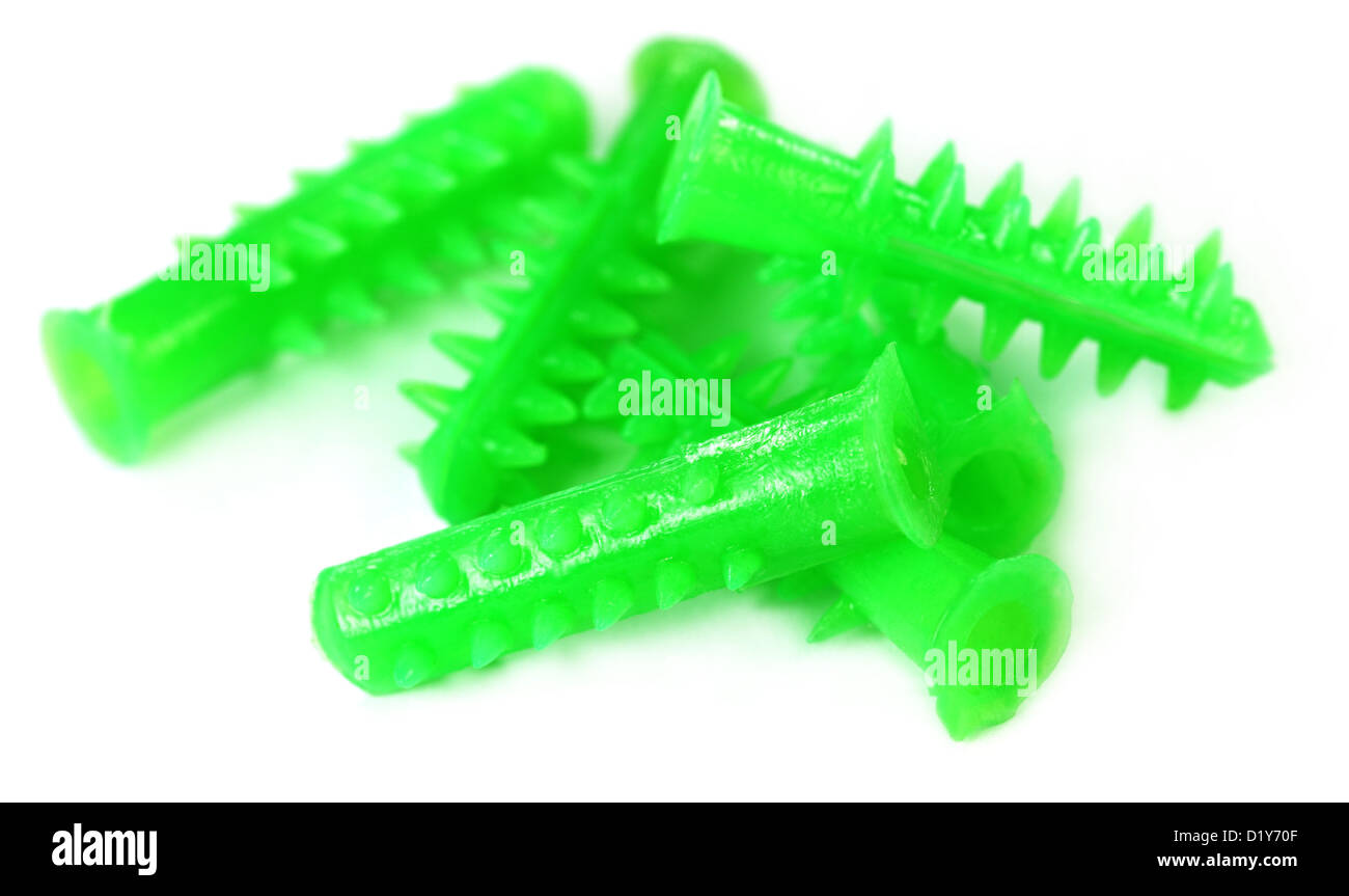 Plastic screw anchors Stock Photo Alamy