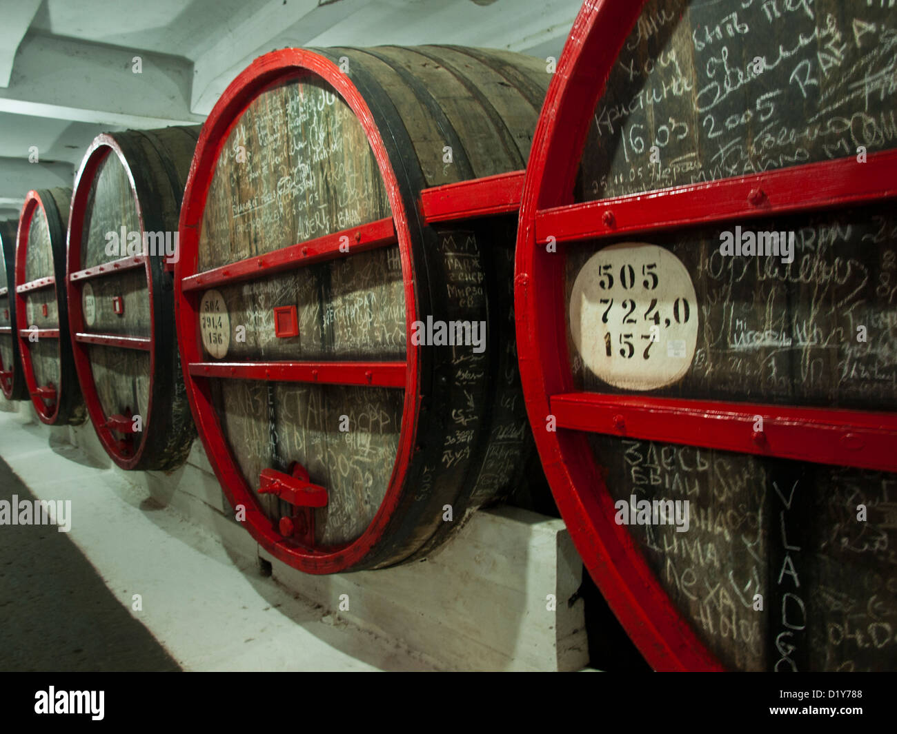 Cognac barrels in cellar Stock Photo - Alamy