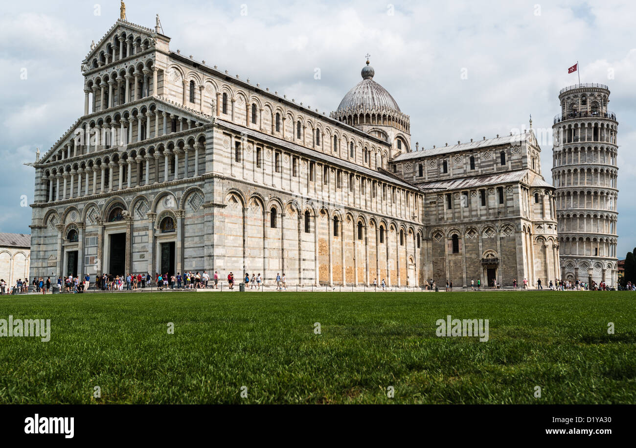 Leaning Tower of Pisa, Pisa Duomo Italy Stock Photo