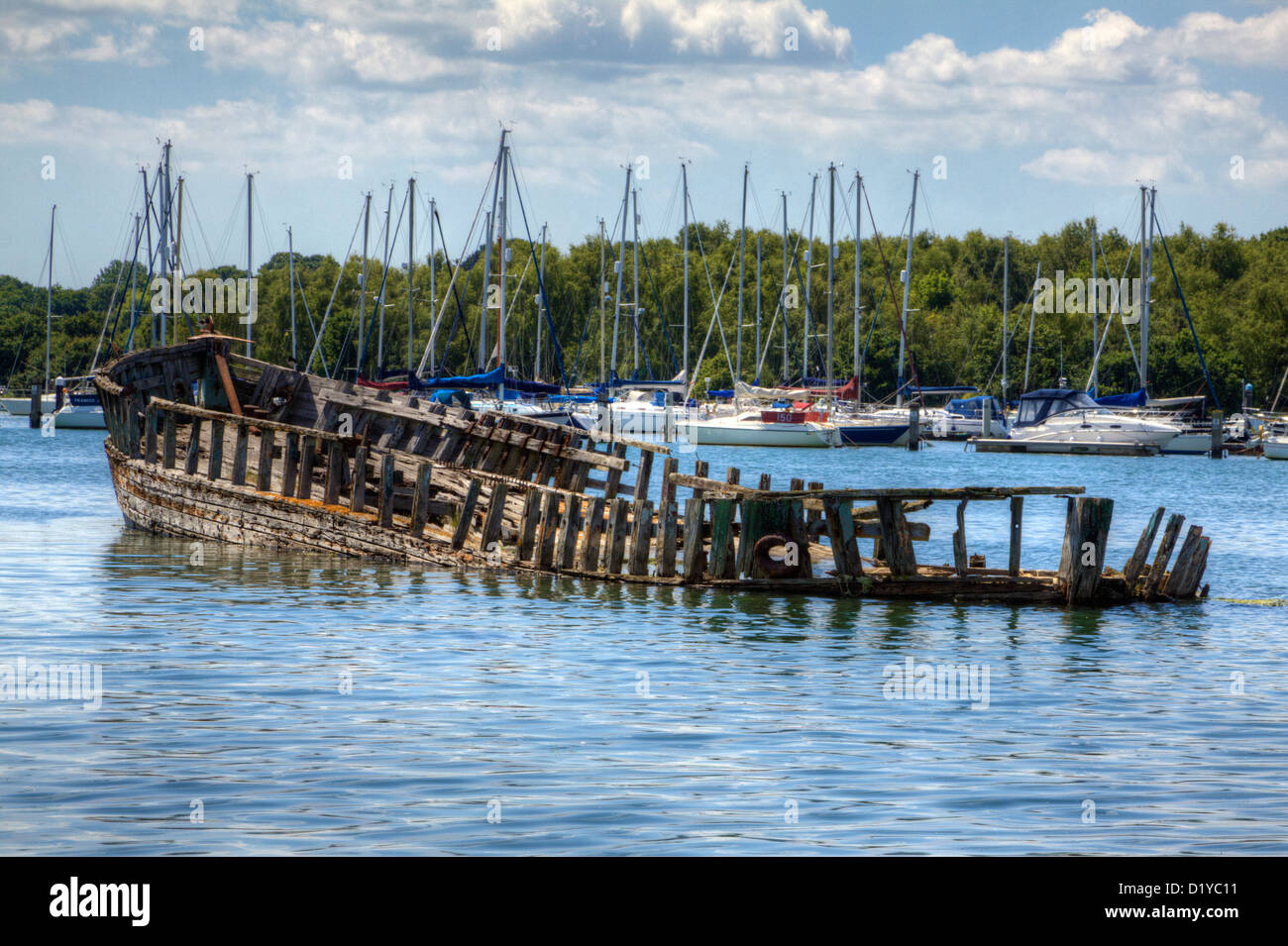 An old wreck on the River Hamble, Warsash, Southampton, Hampshire, England, UK Stock Photo - Alamy