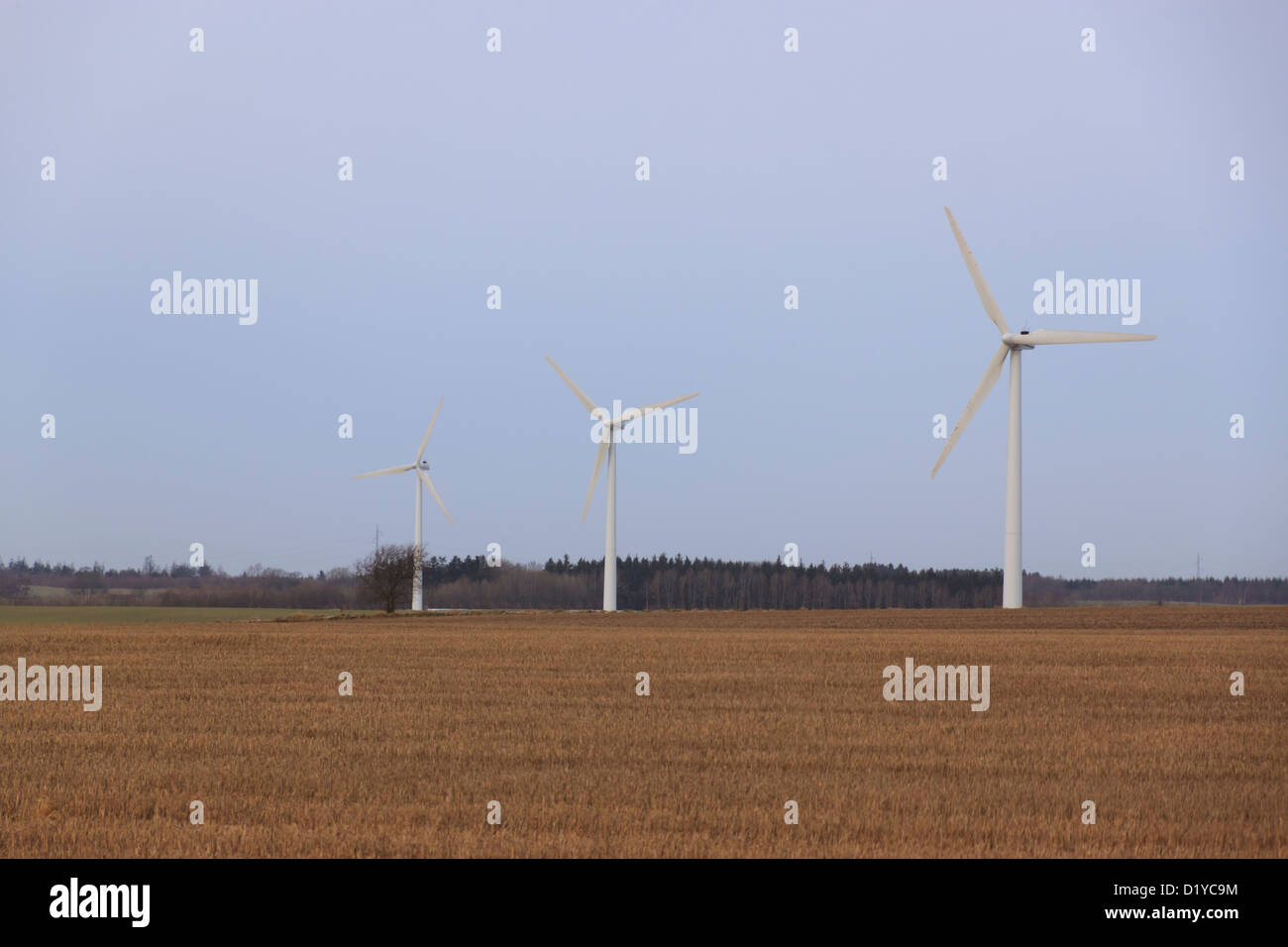 Wind turbines in a field, Denmark Stock Photo Alamy