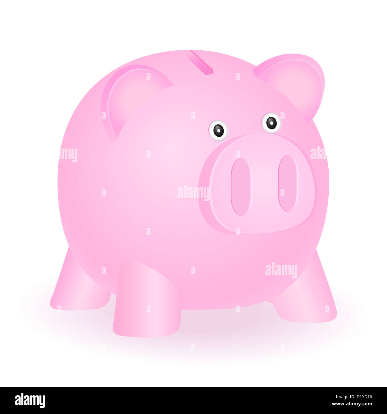 Pink piggy bank on white background. Vector illustration Stock Photo ...