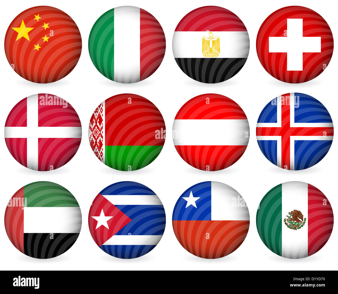 National circle icon collection set on a white background. Vector ...