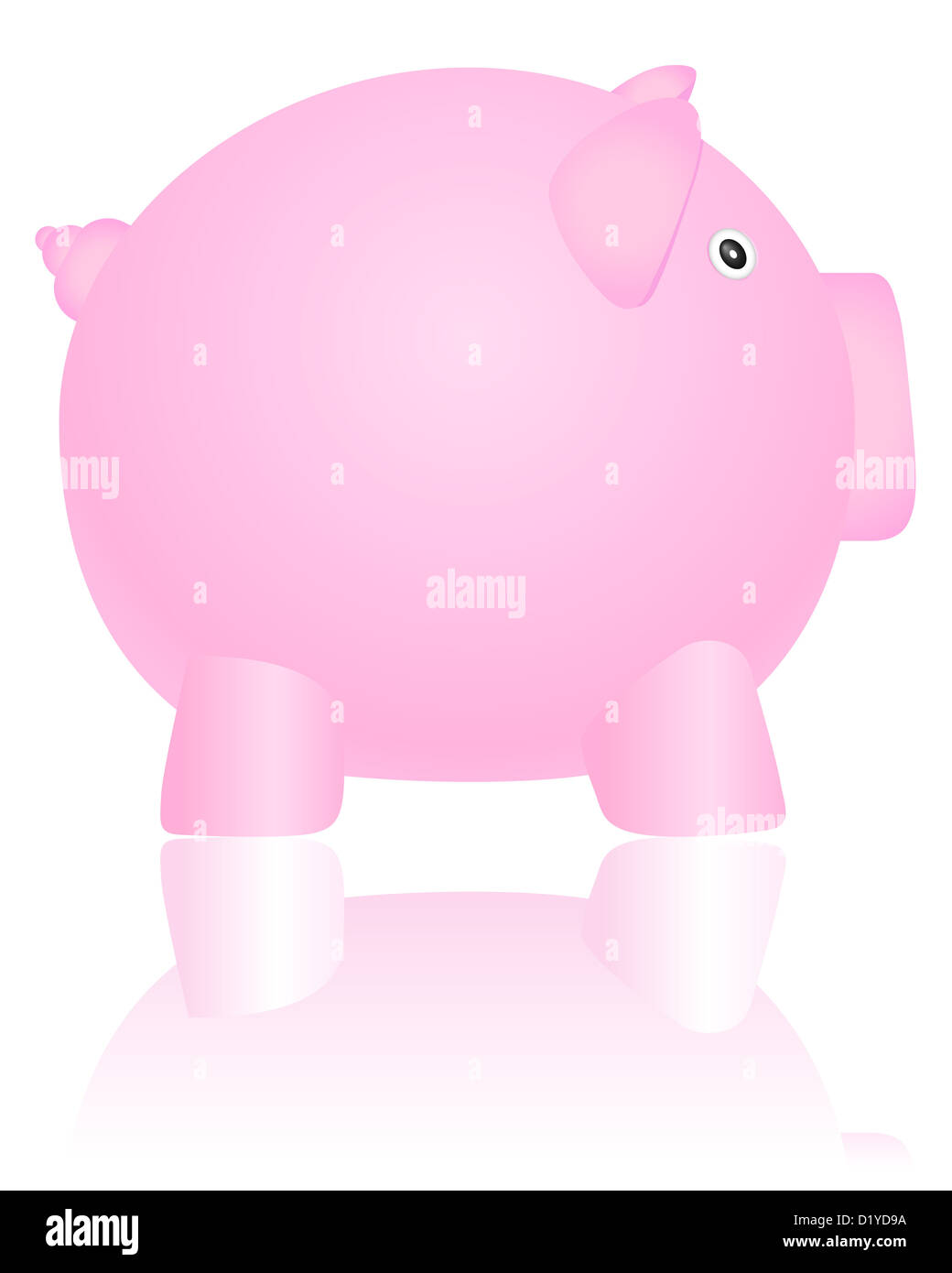 Pink piggy bank on white background. Vector illustration Stock Photo ...