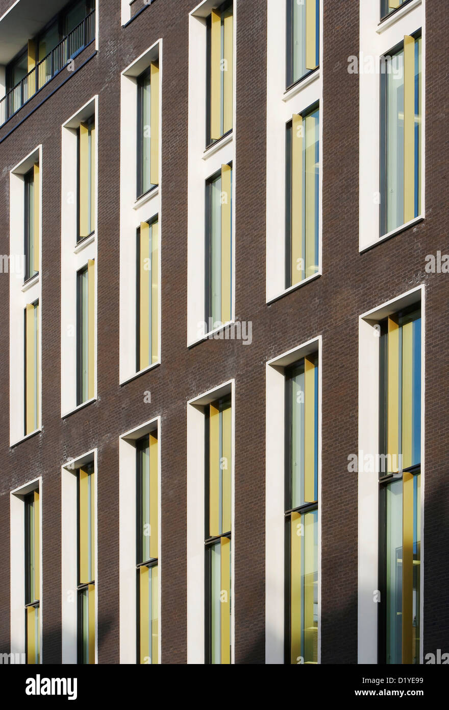 5 Hanover Square, London, United Kingdom. Architect: Squire and Partners, 2012. Detailed brick facade with window reveals. Stock Photo