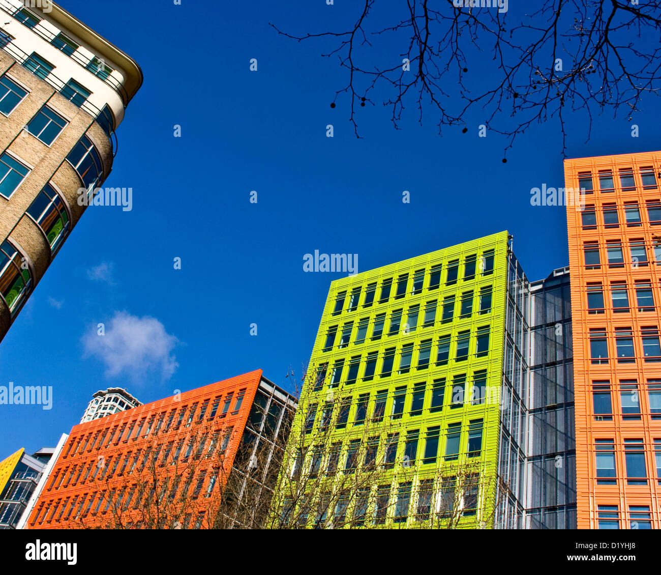 Central St Giles vibrant vivid bright mixed use development by Renzo