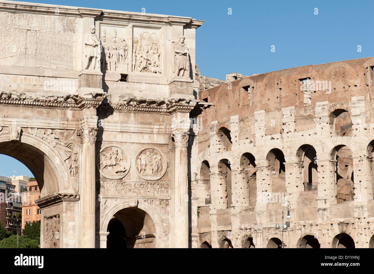 Collosal Rome Detail view of the Colosseum, Rome, Italy Stock Photo - Alamy