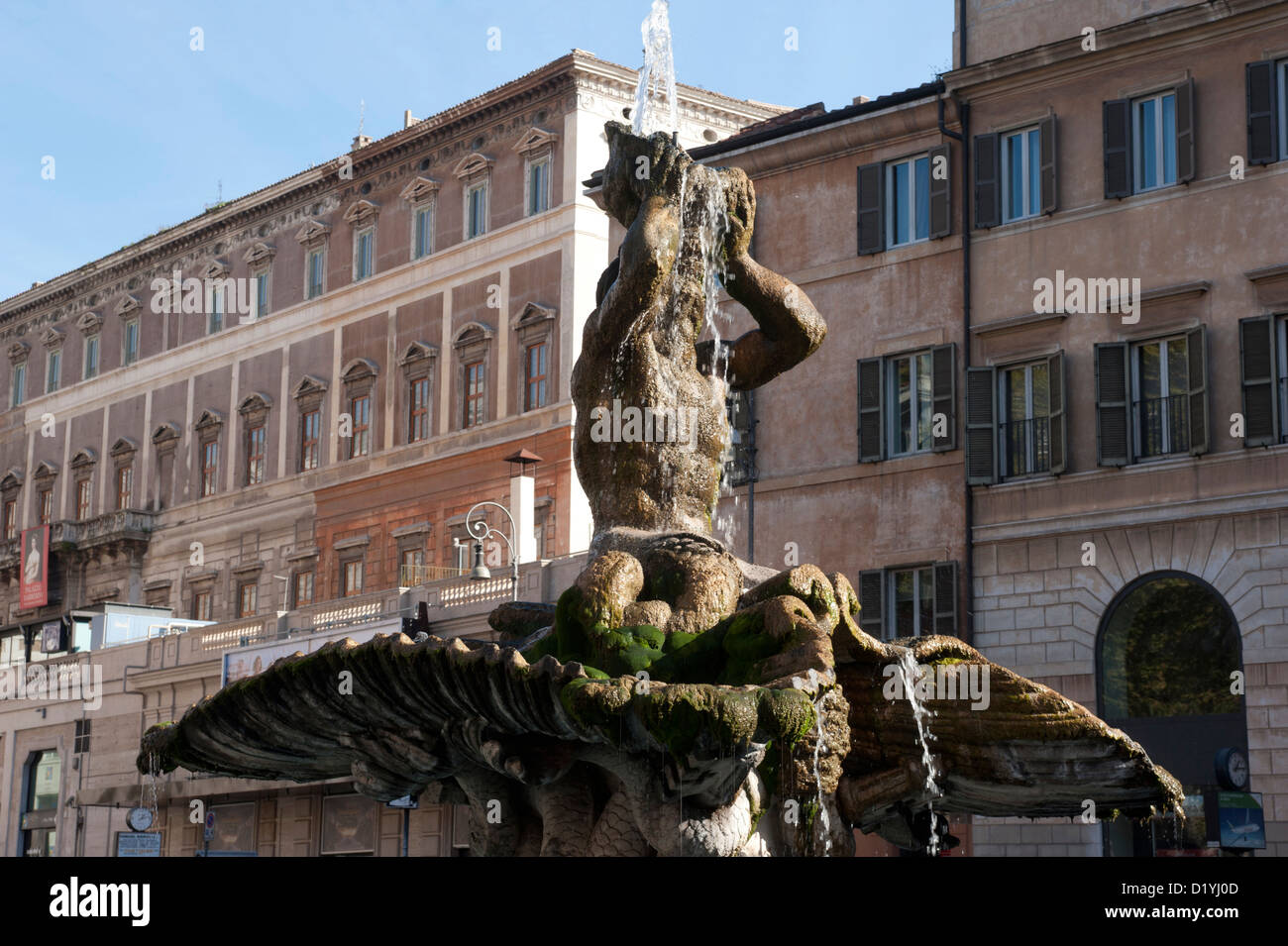 Fontana del Tritone, Rome, Italy. Stock Photo