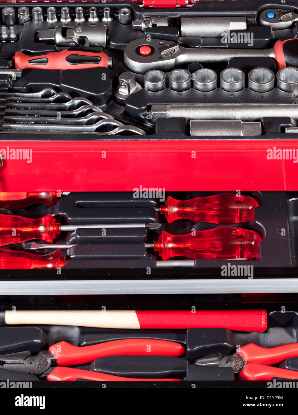 box with the new tools kit Stock Photo