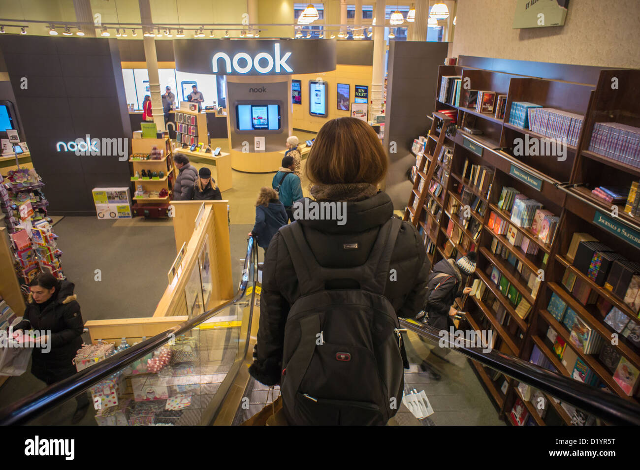 The Nook department in a Barnes & Noble bookstore off of Union Square in New York Stock Photo