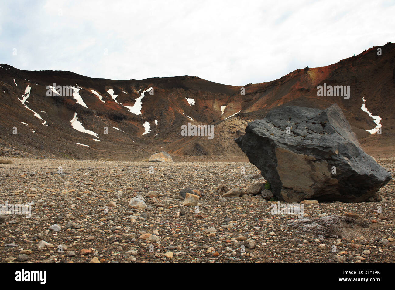 Rock formations around the Tongariro National Park in the North Island of New Zealand Stock Photo