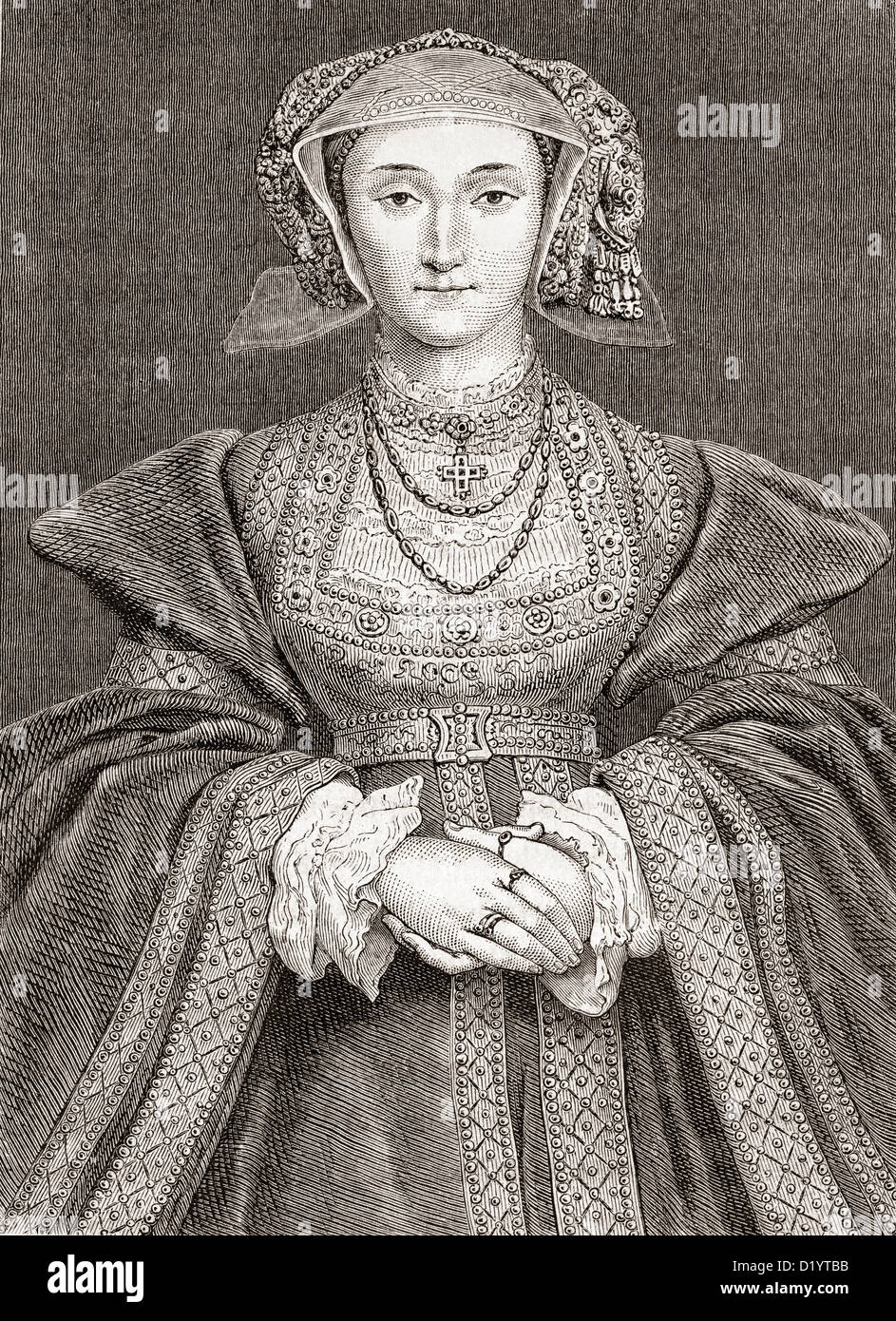 Anne of Cleves, 1515 –1557. German noblewoman and the fourth wife of Henry VIII of England. Stock Photo