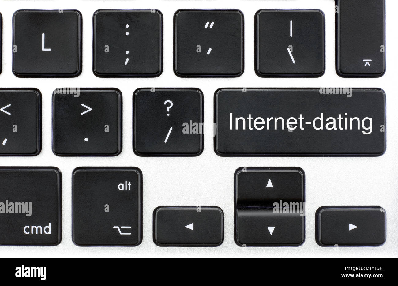 Button with internet dating on the keyboard of a laptop Stock Photo