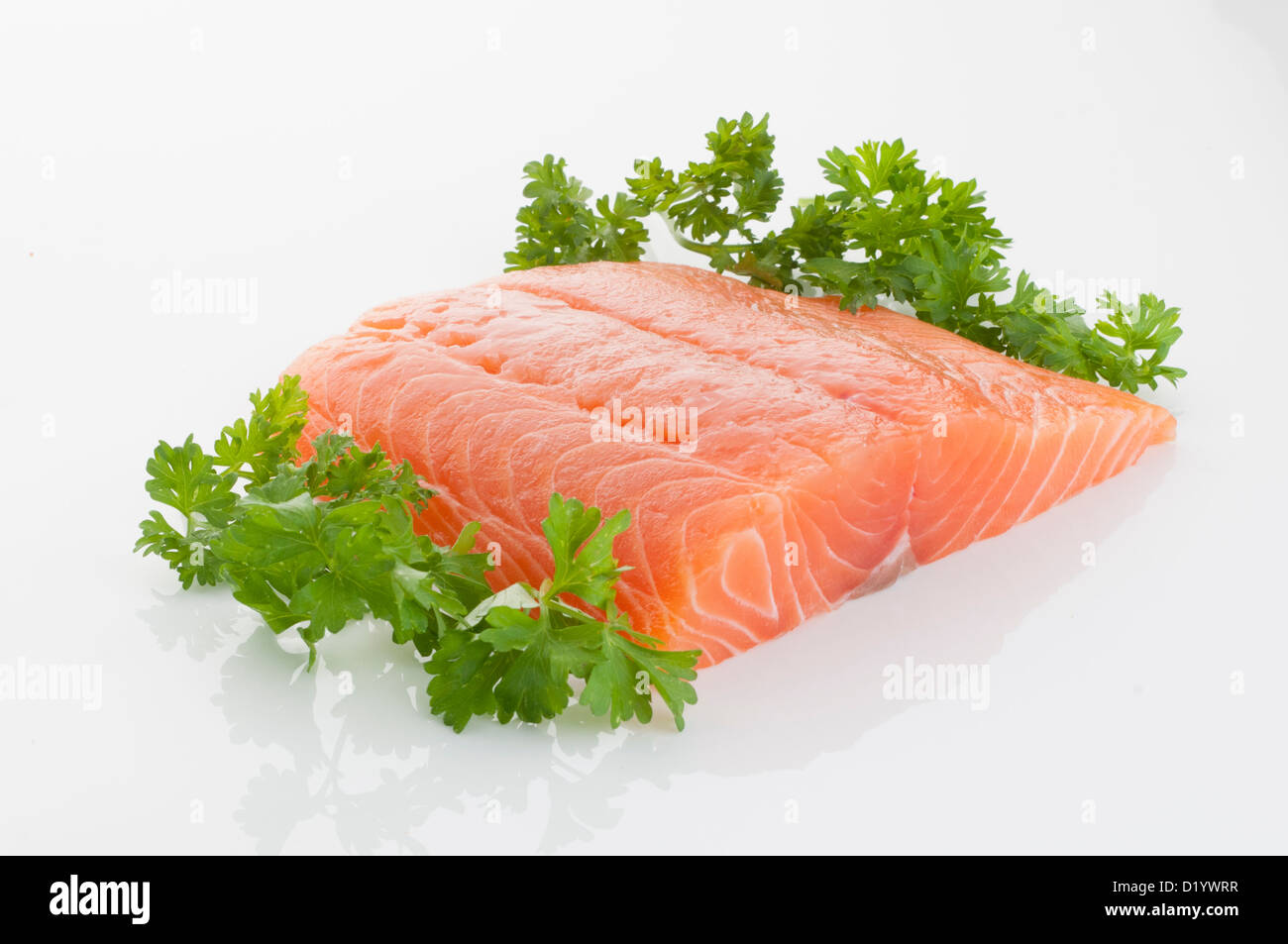 fresh and tasty piece of raw salmon Stock Photo