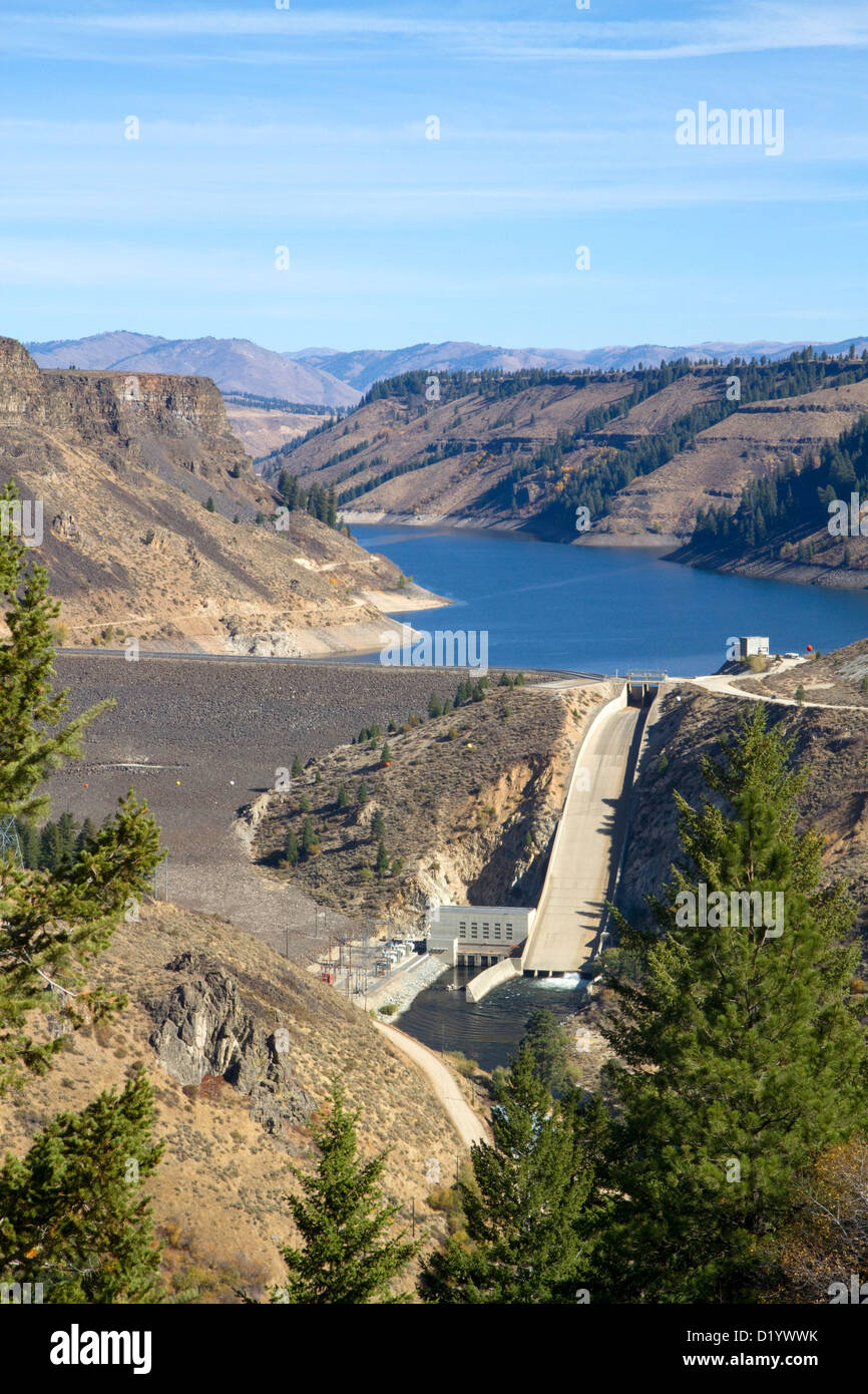 Anderson Ranch Dam located on the South Fork of the Boise River in Elmore County, Idaho, USA. Stock Photo