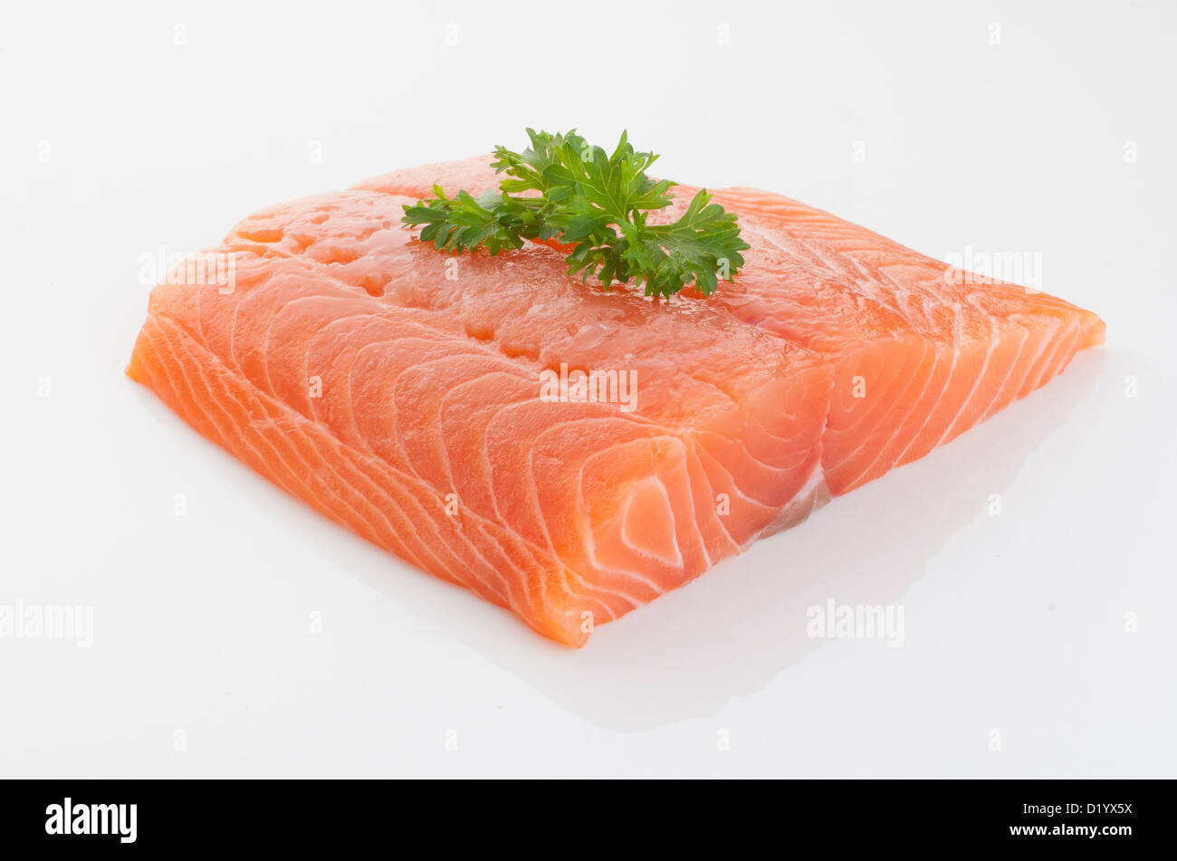 fresh and tasty piece of raw salmon Stock Photo