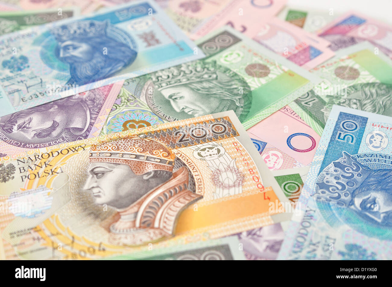Polish paper money. Stock Photo