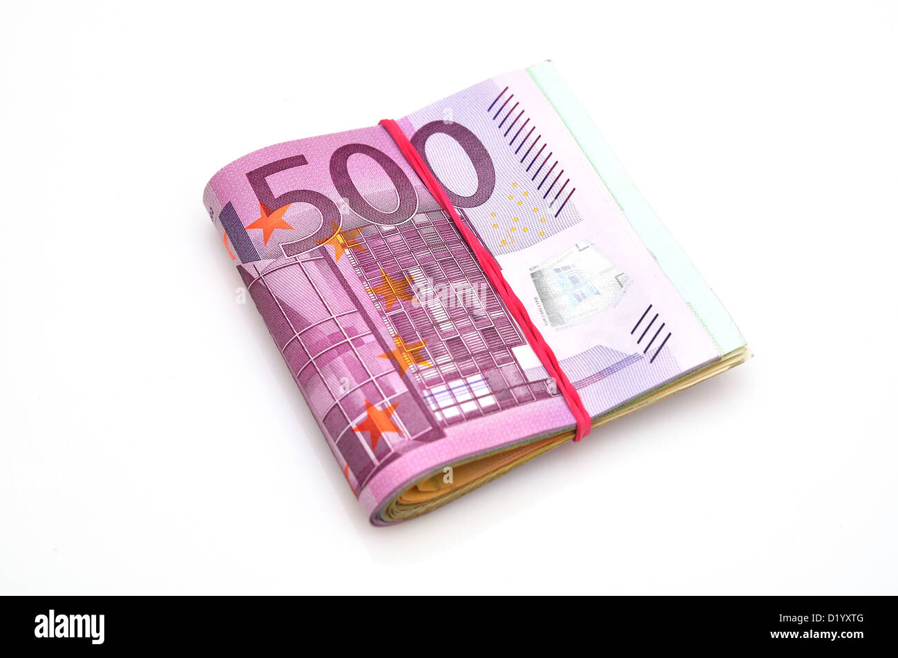 Euro paper money isolated on white background. Stock Photo