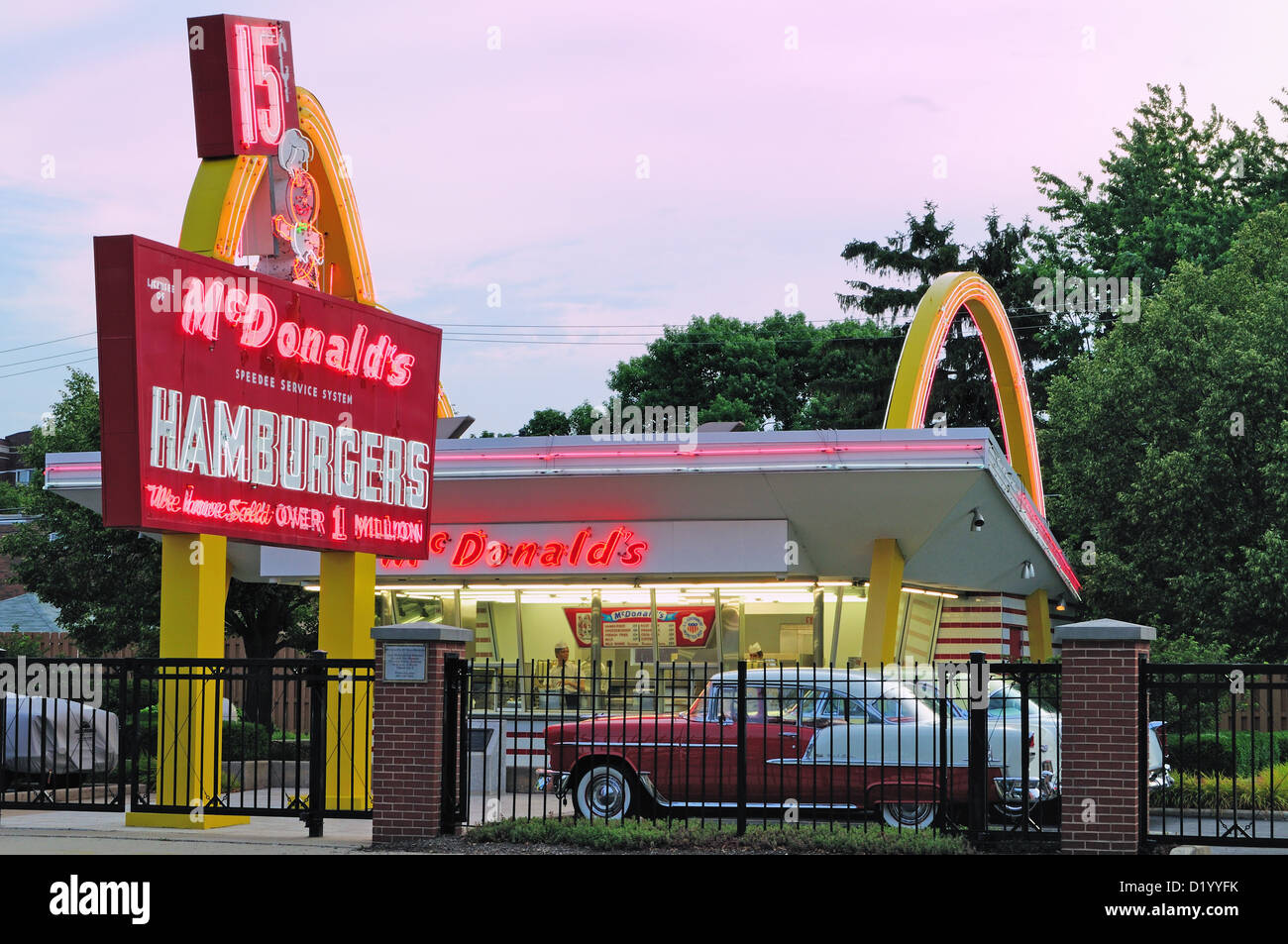 USA Illinois Des Plaines restored McDonald's franchise Store #1 stood. Stock Photo