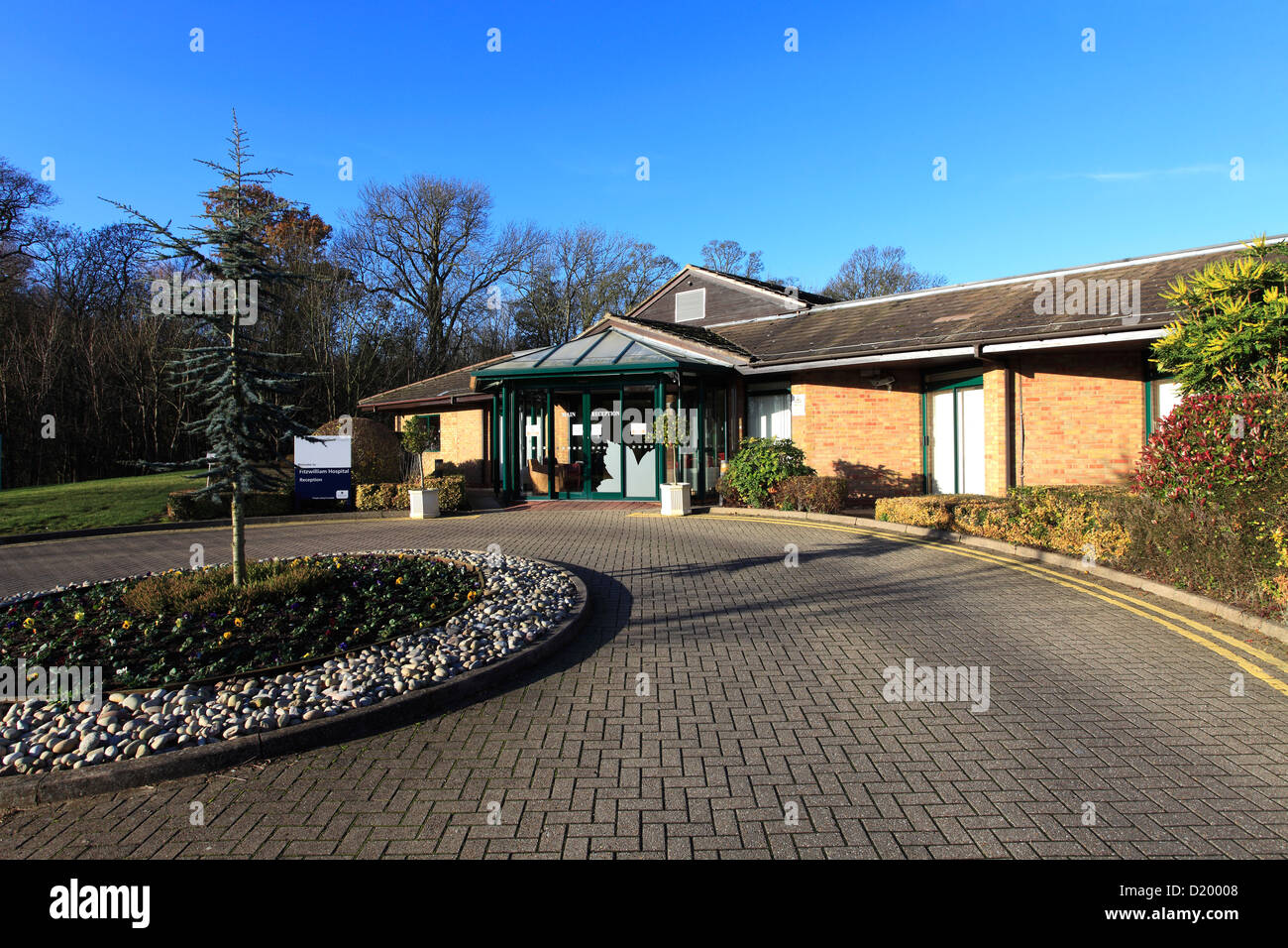 Exterior of Fitzwilliam Hospital, a private hospital, Peterborough