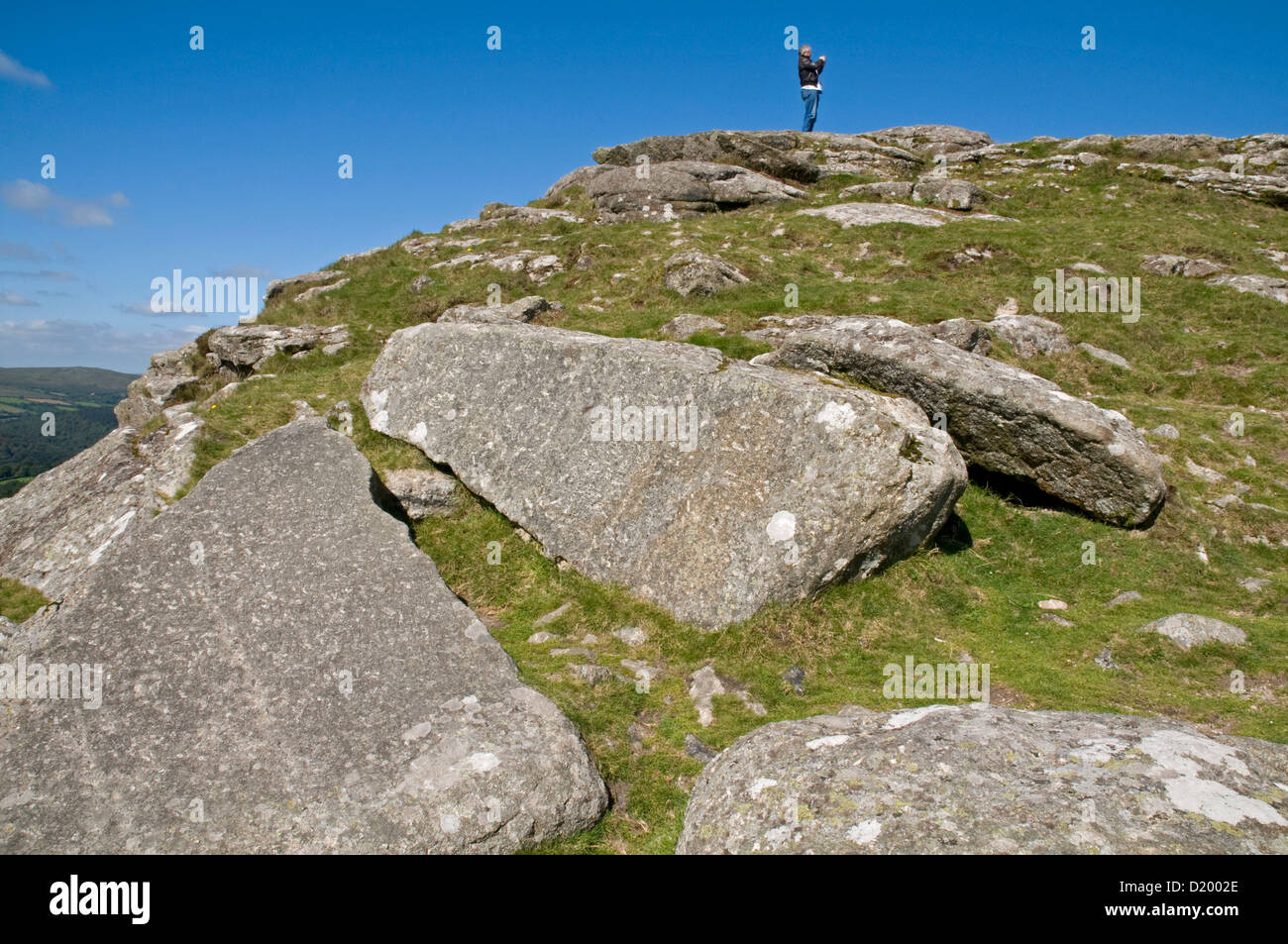 Two large granite slabs on Buckland Beacon, Dartmoor, known as the