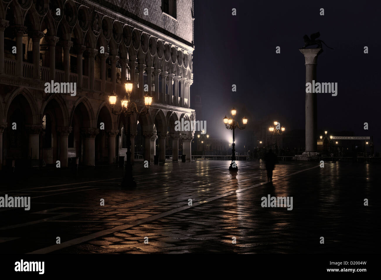 Piazzetta, San Giorgio Maggiore, flood water, Aqua Alta, Venice, Italy Stock Photo