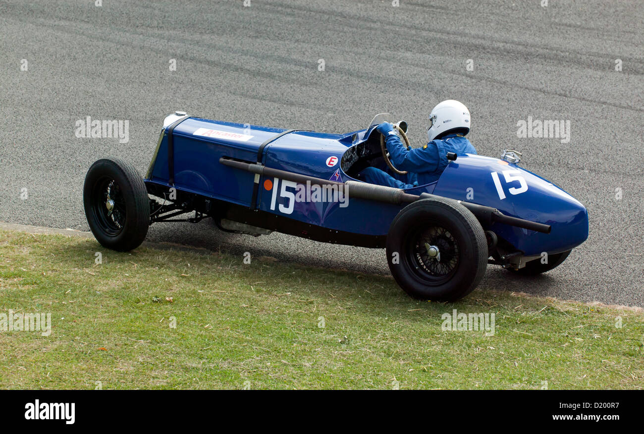Robert Cobden driving a 1937 Riley Falcon Special in a spint race held at Crystal Palace in 2011 Stock Photo