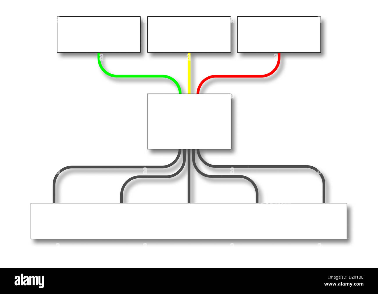 strategic business plan with blank boxes Stock Photo