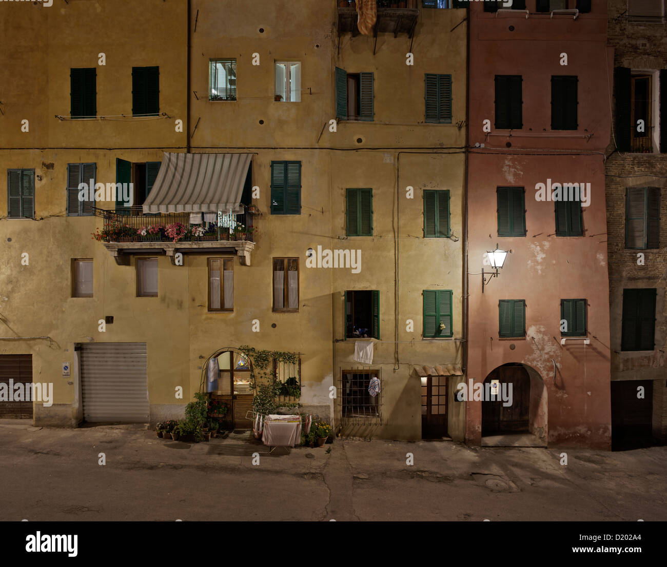 Houses in the old town of Siena, Province of Siena, Tuscany, Italy Stock Photo