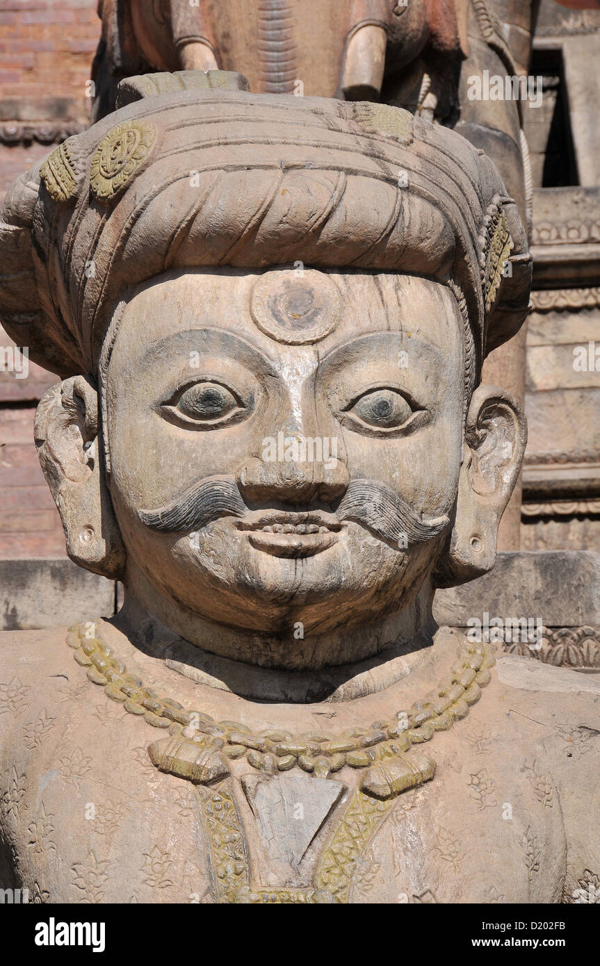 figure of Phattu guard,  Nyatapola temple, Taumadhi, Tole, Bhaktapur, Nepal Stock Photo