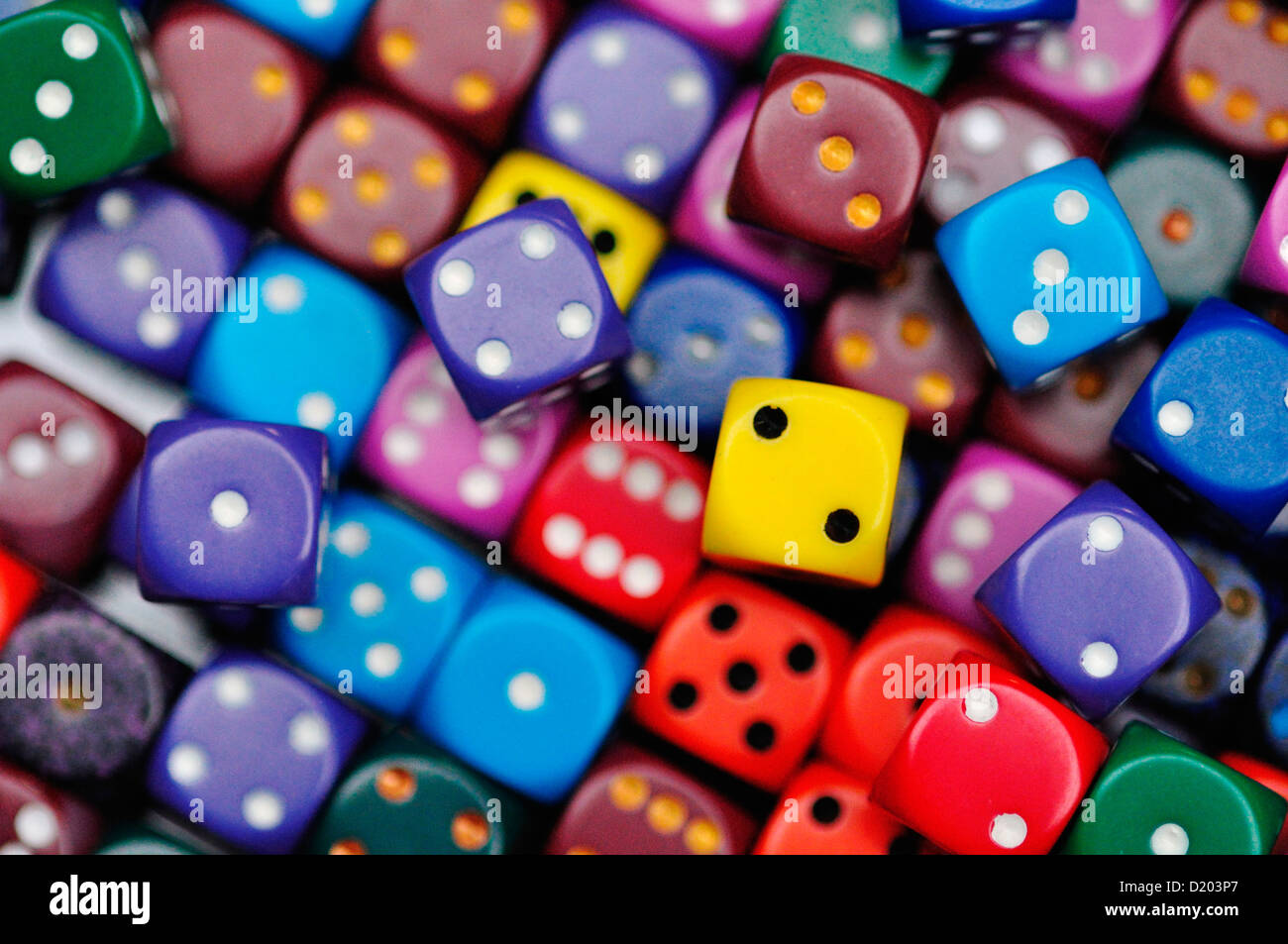 Colorful Dice Stock Photo Alamy