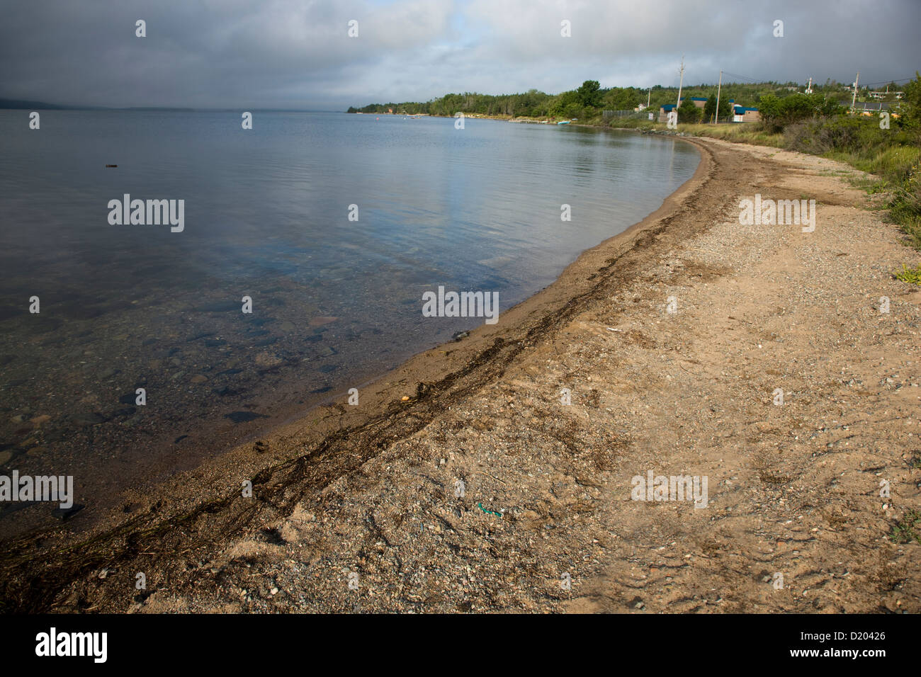 The shore of the Bras d'Or Lake in the Inverary Resort, Baddeck, Nova Scotia Stock Photo