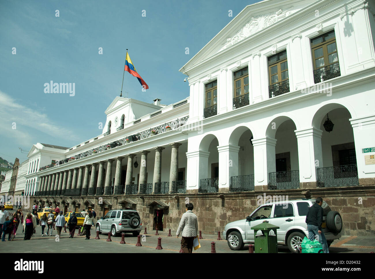 The Presidential Palace in Quito, capital of Equador. Once Carondelet palace, the lower level includes shops Stock Photo