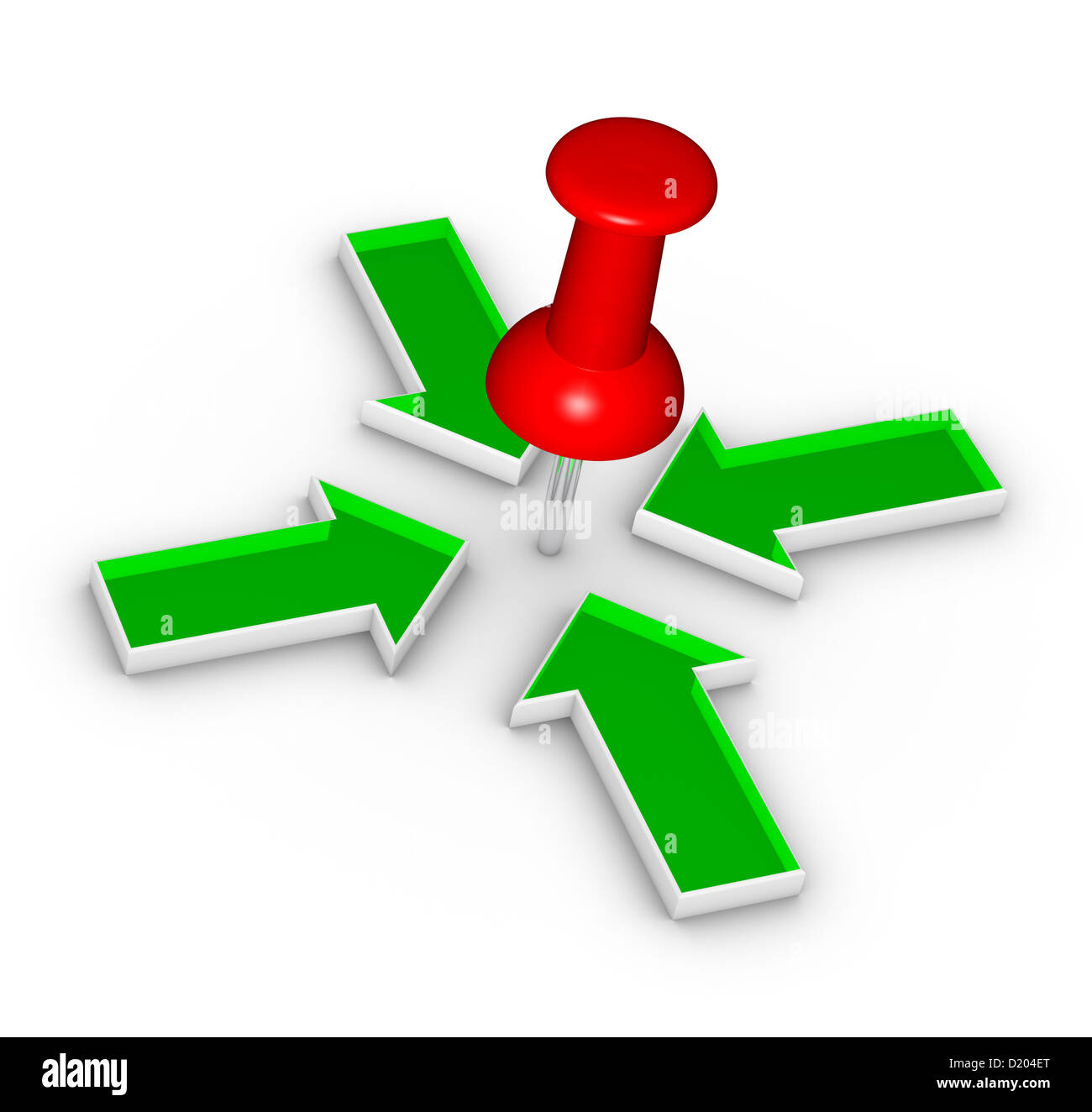 Thumbtack and arrows Stock Photo Alamy