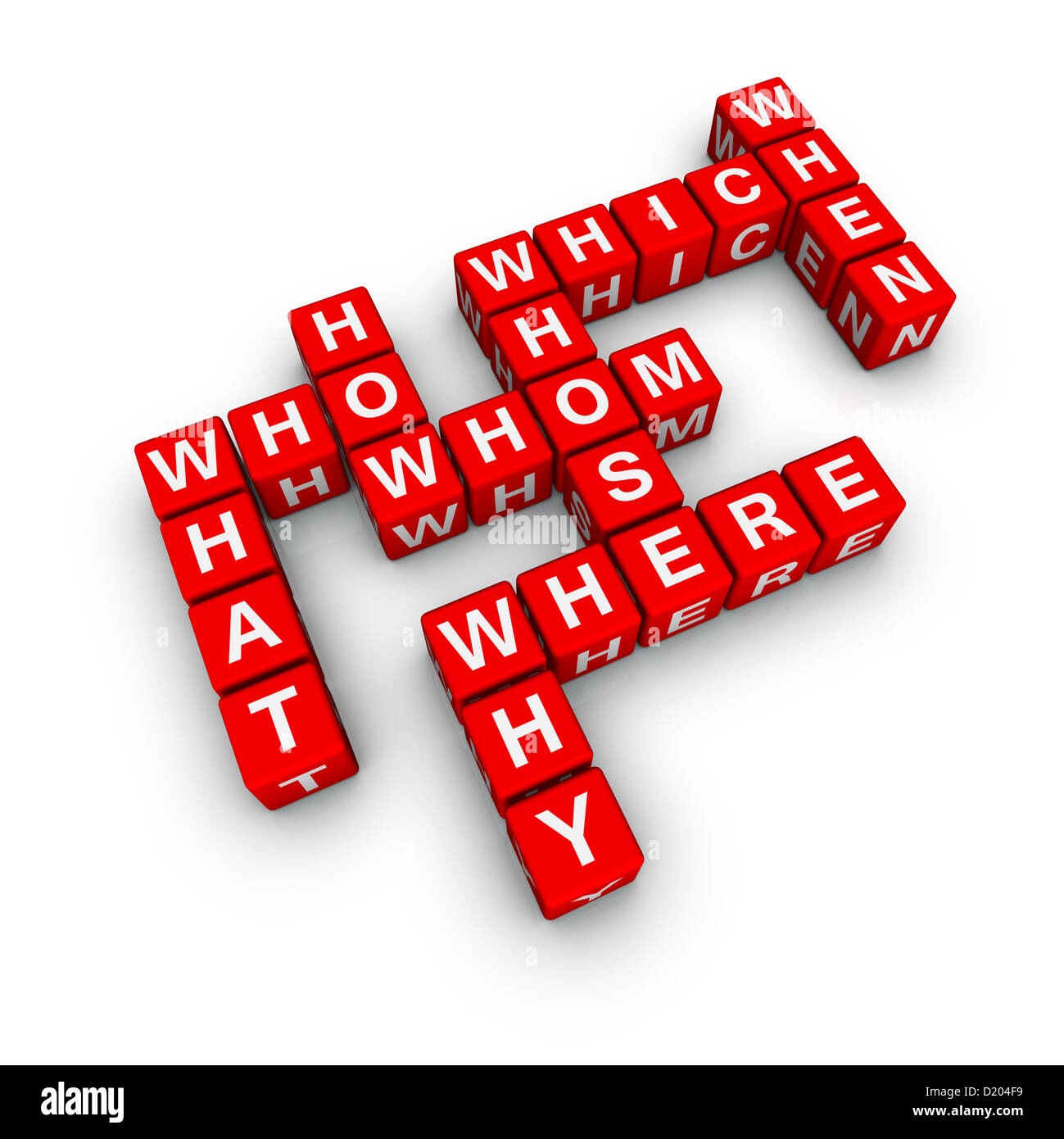 All Question Words Crossword Stock Photo Alamy
