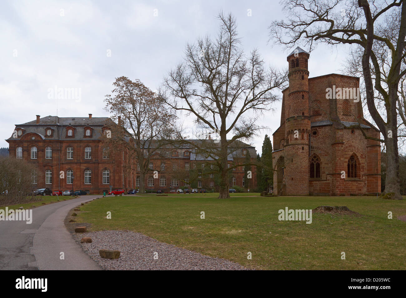 Old tower and old abbey in the park, adventure center Villeroy &amp; Boch, Mettlach, Saarland, Germany, Europe Stock Photo