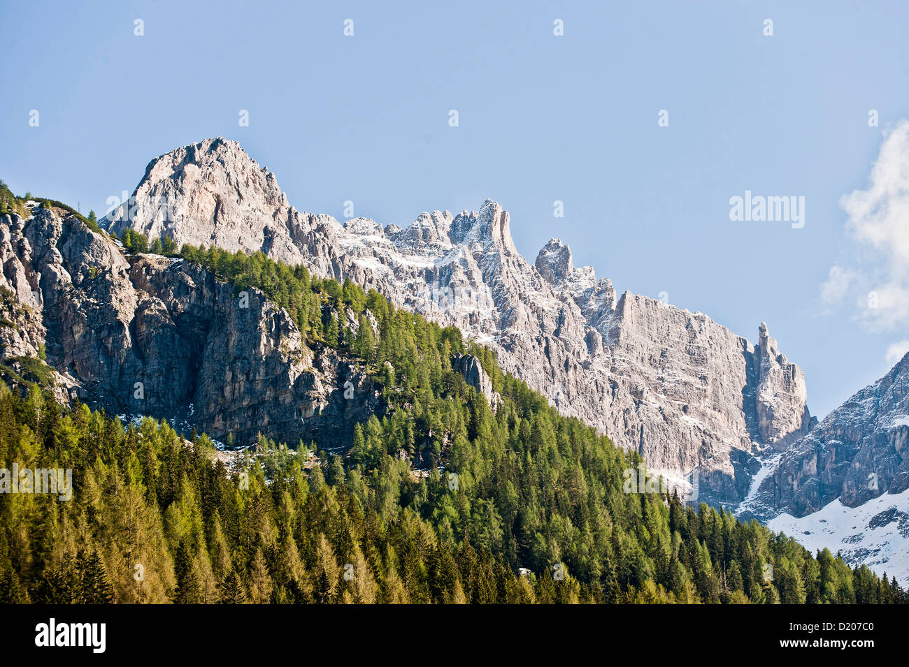 Mountain landscape in Bruneck, Puster Valley, South Tyrol, Italy Stock Photo