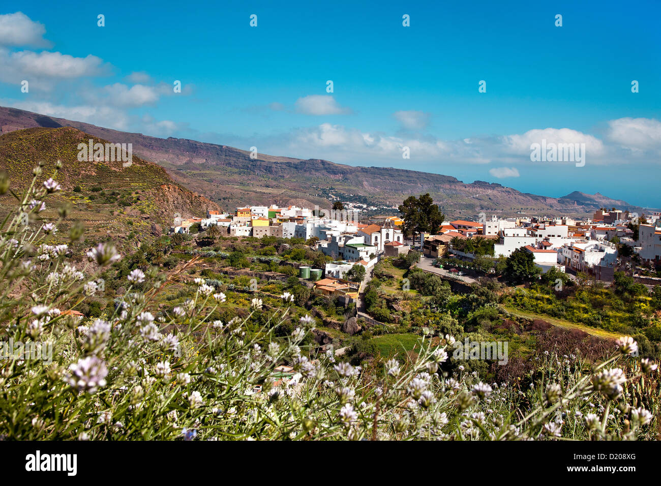 View over San Bartolome de Tirajana, Gran Canaria, Canary Islands, Spain Stock Photo