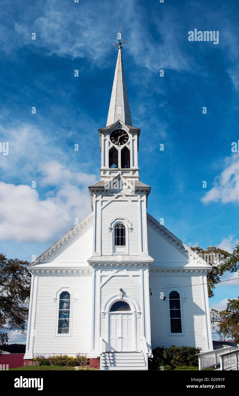 Quaint New England church, Jonesport, Maine, USA Stock Photo